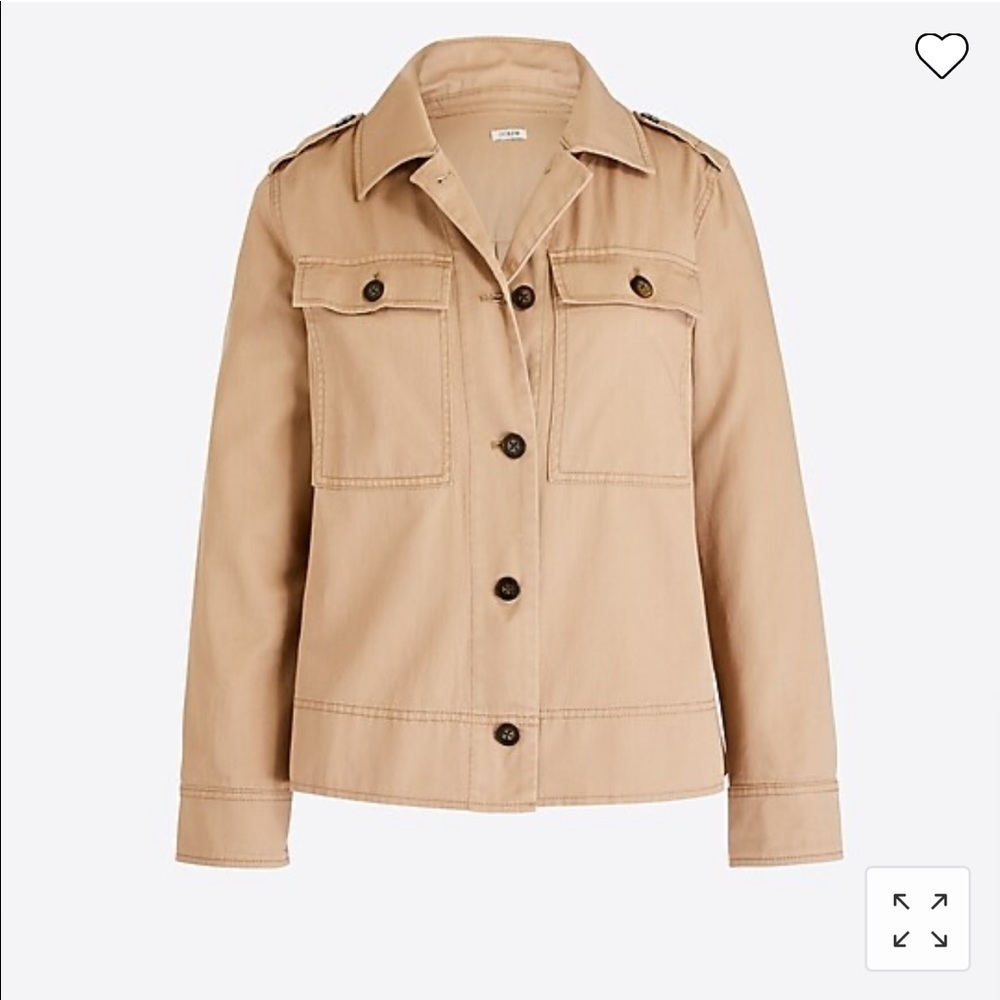 J Crew Factory Beige Safari Shirt Jacket - Picture 3 of 7